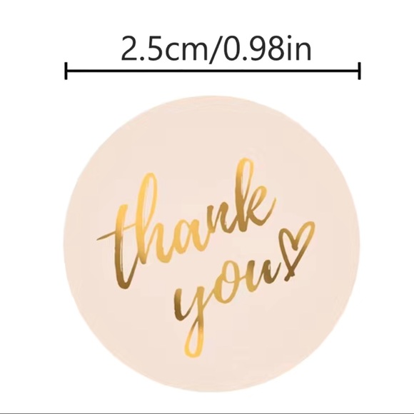 1 Roll, 500 Stickers, Thank You Label for reseller, 2.5cm - Picture 4 of 4